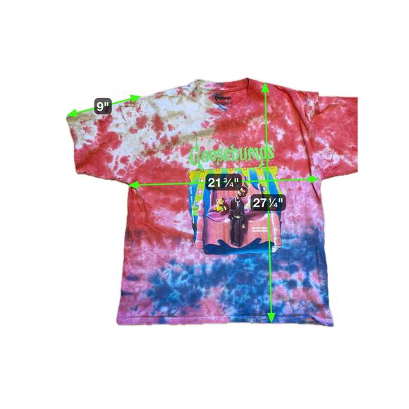 Goosebumps Tie Dye Slappy T-Shirt Large Red Blue Graphic Horror Retro 90s Style - Picture 6 of 6